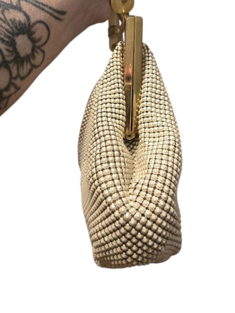 Whiting & Davis 1930's-50's Vintage Enamel Metal Mesh & Lucite Handbag w/ Dusty - Picture 11 of 13
